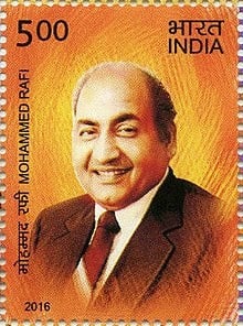Mohammad Rafi on postage stamp